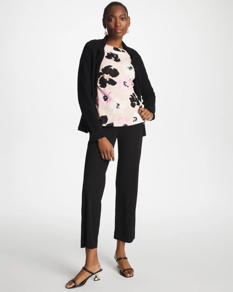 Chicos Matte Jersey Cropped Pants - BLACK