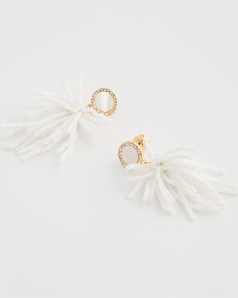 Chicos White Shell Firework Earrings - WHITE