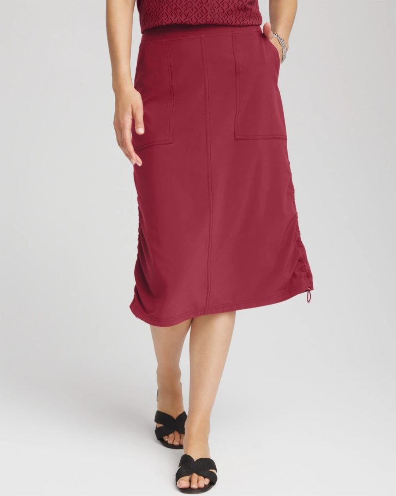 Chicos Zenergy® UPF Bungee-Hem Pull-On Skirt - RUSSET RED