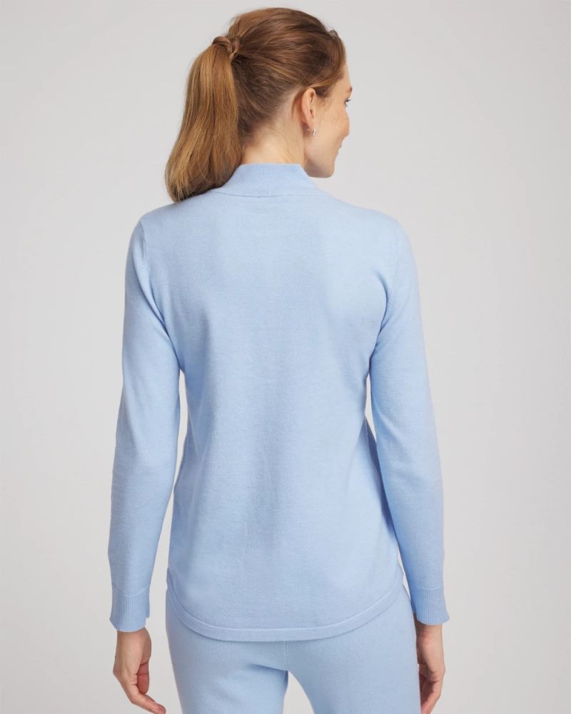 Chicos Zenergy® Luxe Half-Zip Pullover Top - CRYSTAL TOPAZ
