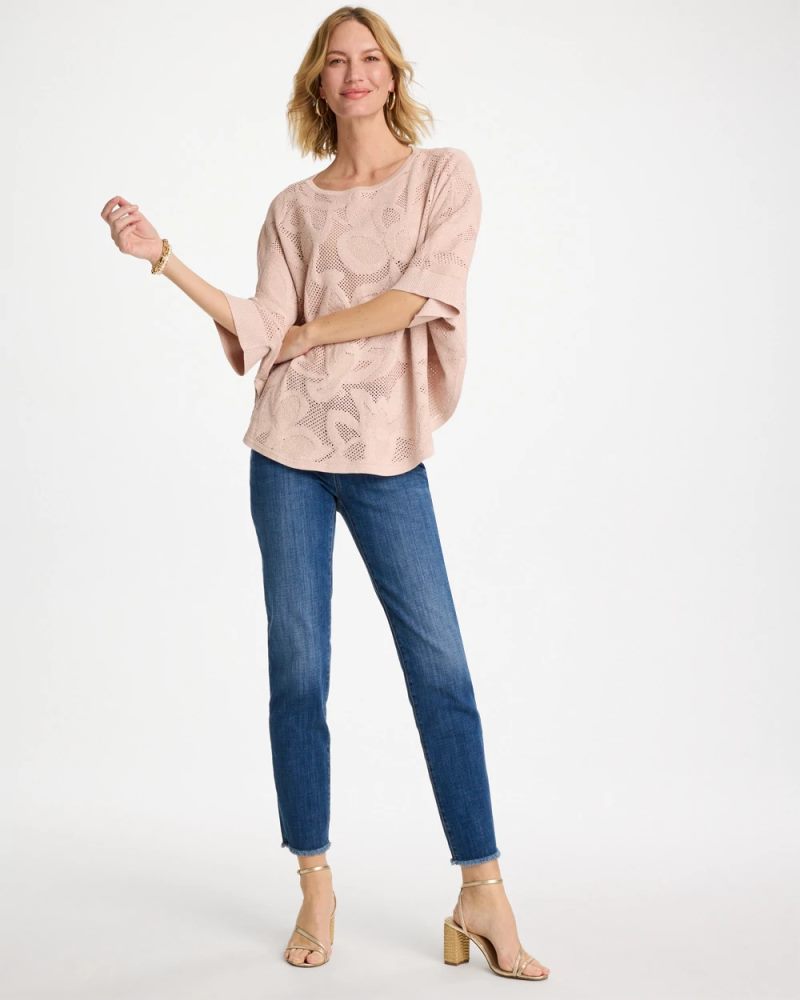 Chicos Girlfriend Slim Frayed Ankle Jeans - KAILUA INDIGO