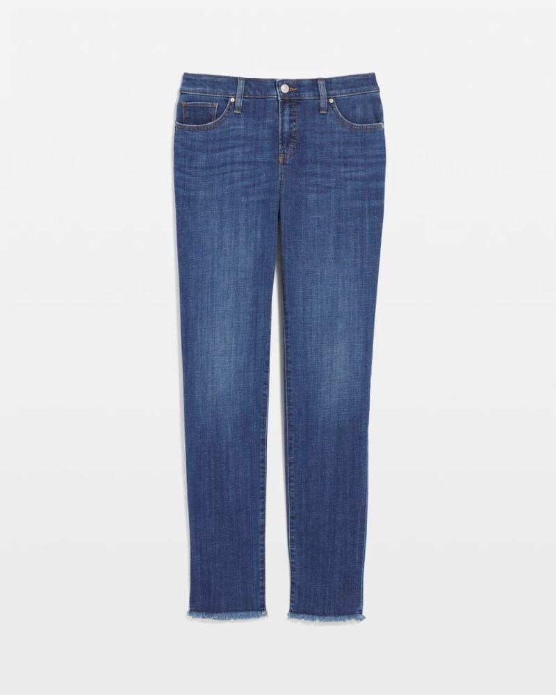 Chicos Girlfriend Slim Frayed Ankle Jeans - KAILUA INDIGO