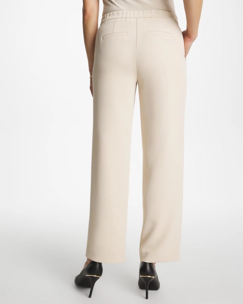 Chicos Textured Straight Tapered Ankle Pants - PALE SAND