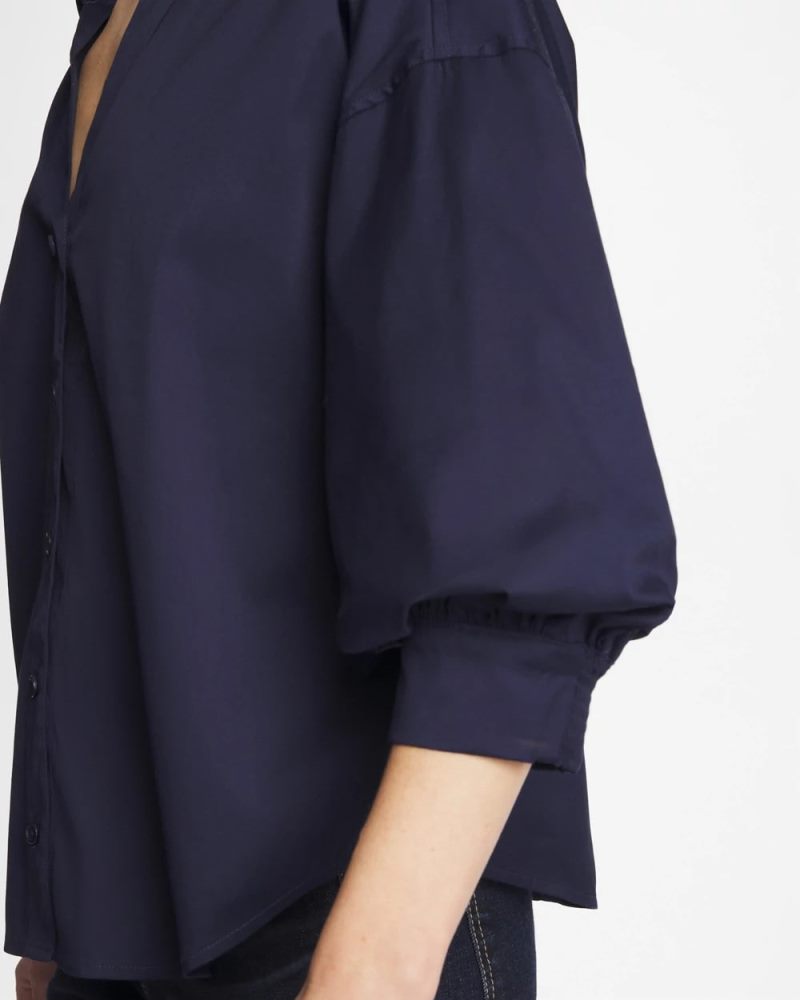 Chicos Poplin Billow Sleeve Blouse - PASSPORT BLUE