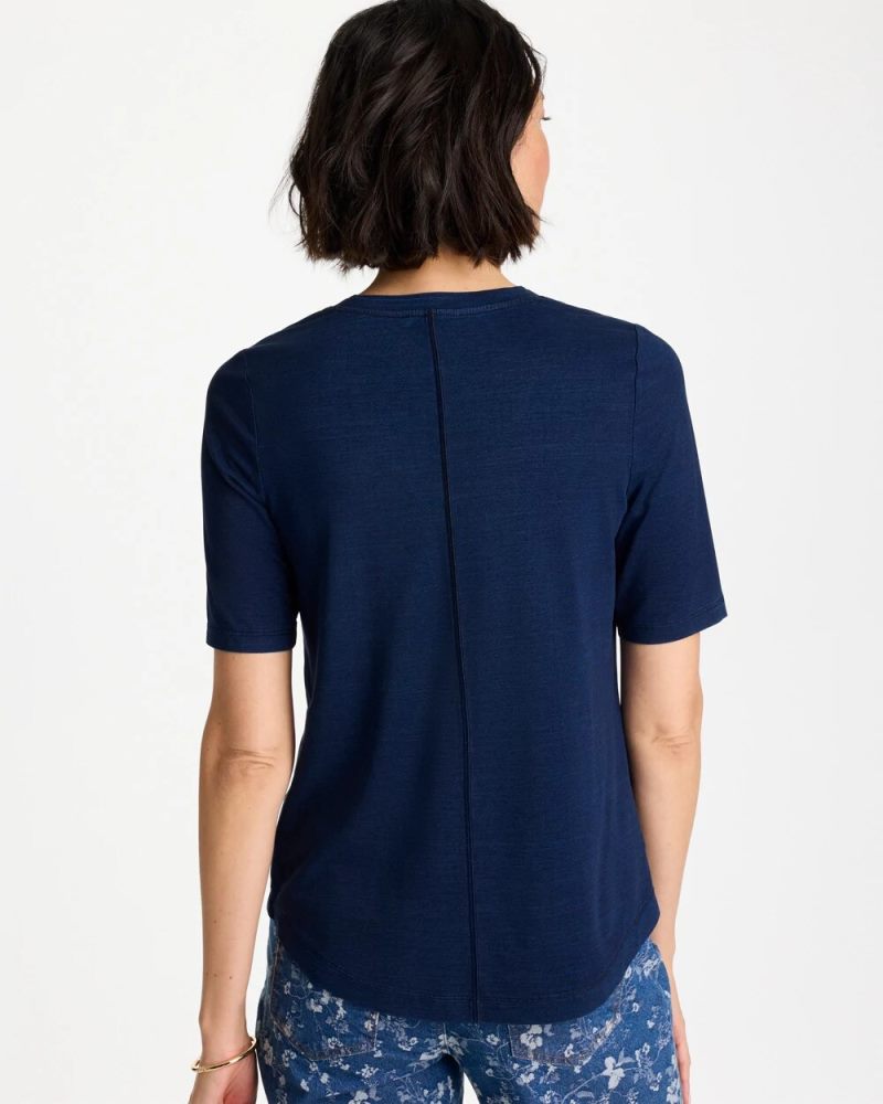 Chicos Cotton Slub V-Neck Tee - RIVIERA AUTHENTIC