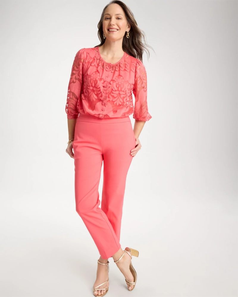 Chicos Brigitte™ Straight Crop - CALYPSO CORAL