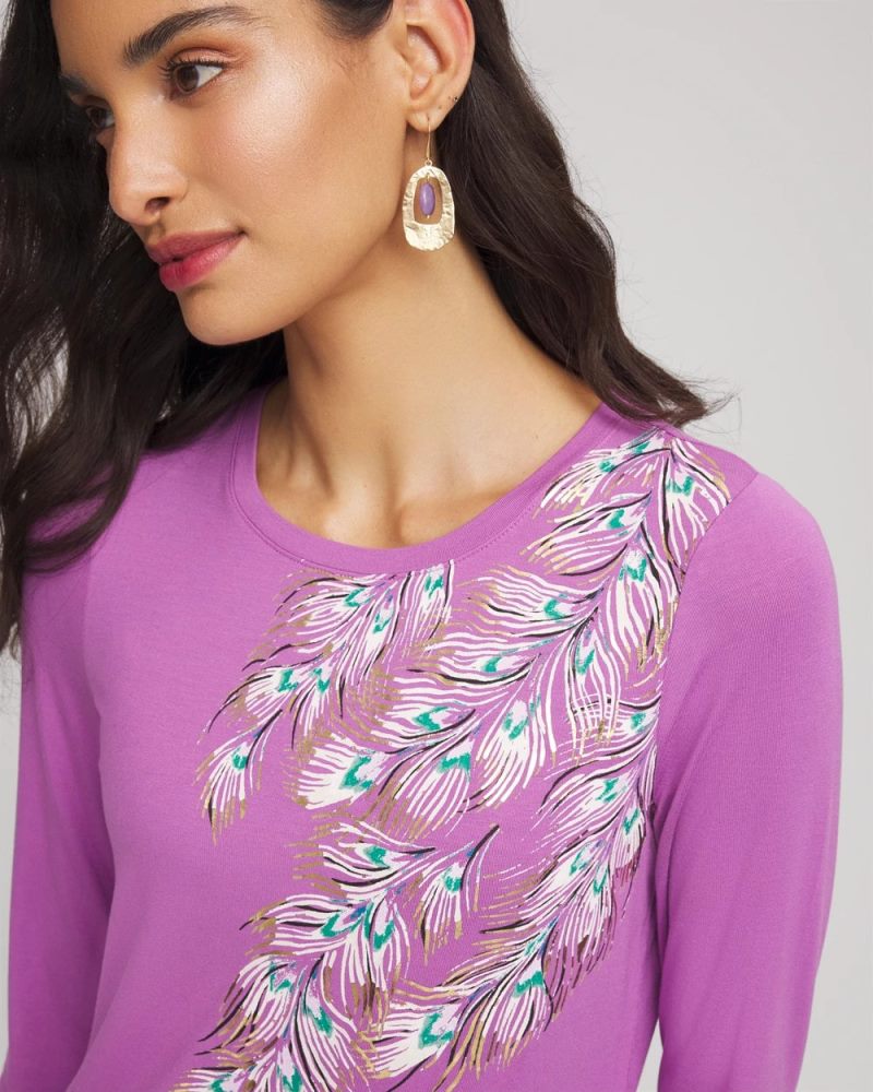 Chicos Foiled Touch of Cool™ Layering Tee - GOOSEBERRY