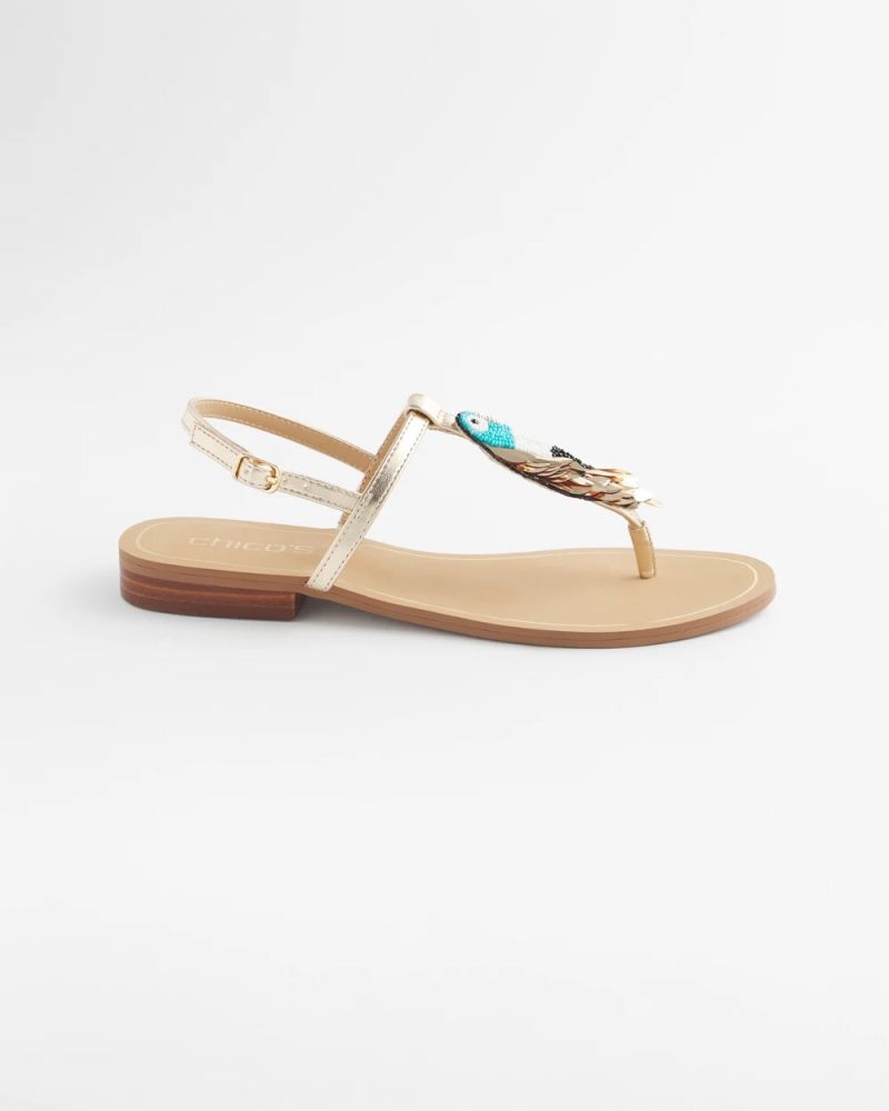 Chicos Beach Parrot T-Strap Sandals - MULTI