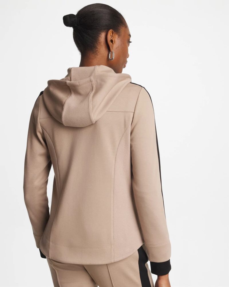 Chicos Zenergy® Double-Knit Contrast Jacket - STUDIO TAUPE