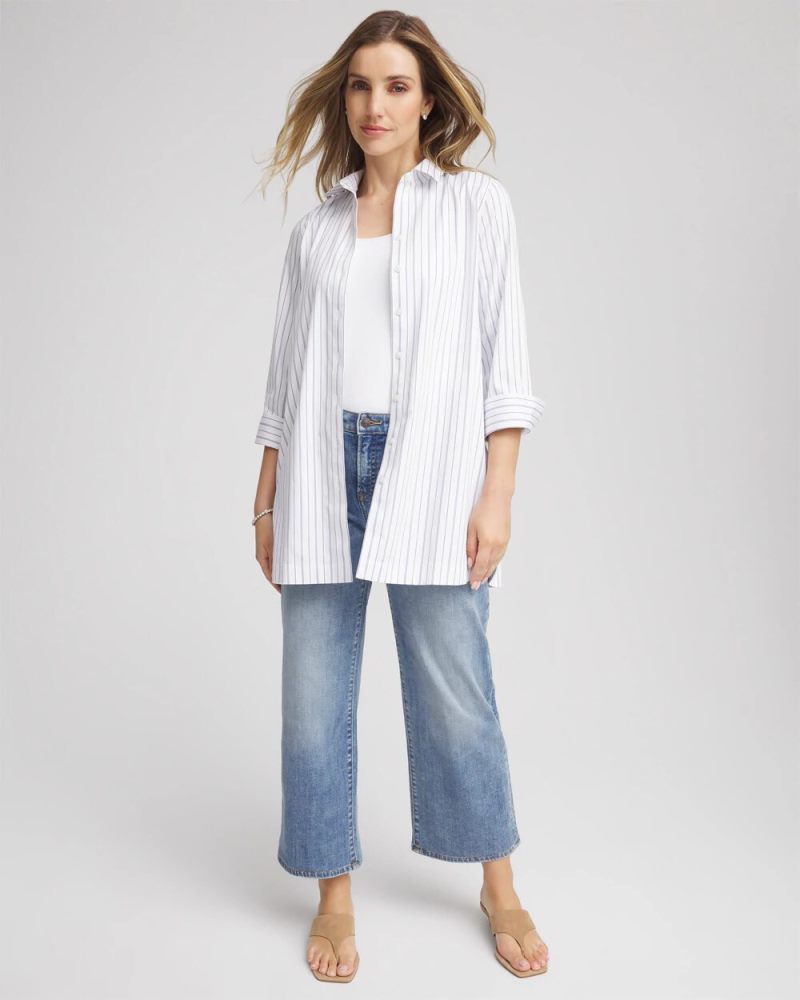Chicos No Iron Classic-Fit Tunic - BLUE LOTUS