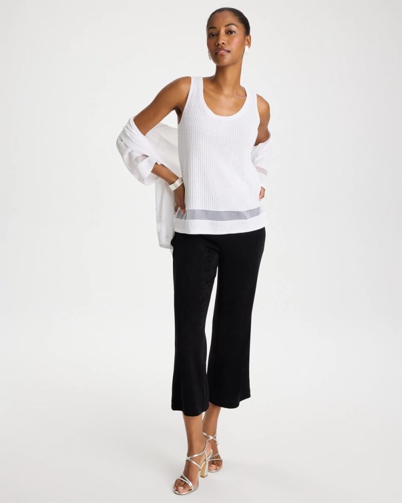Chicos Travelers™ Sheer Stripe Tank - TRAVELERS WINTER DRIFT