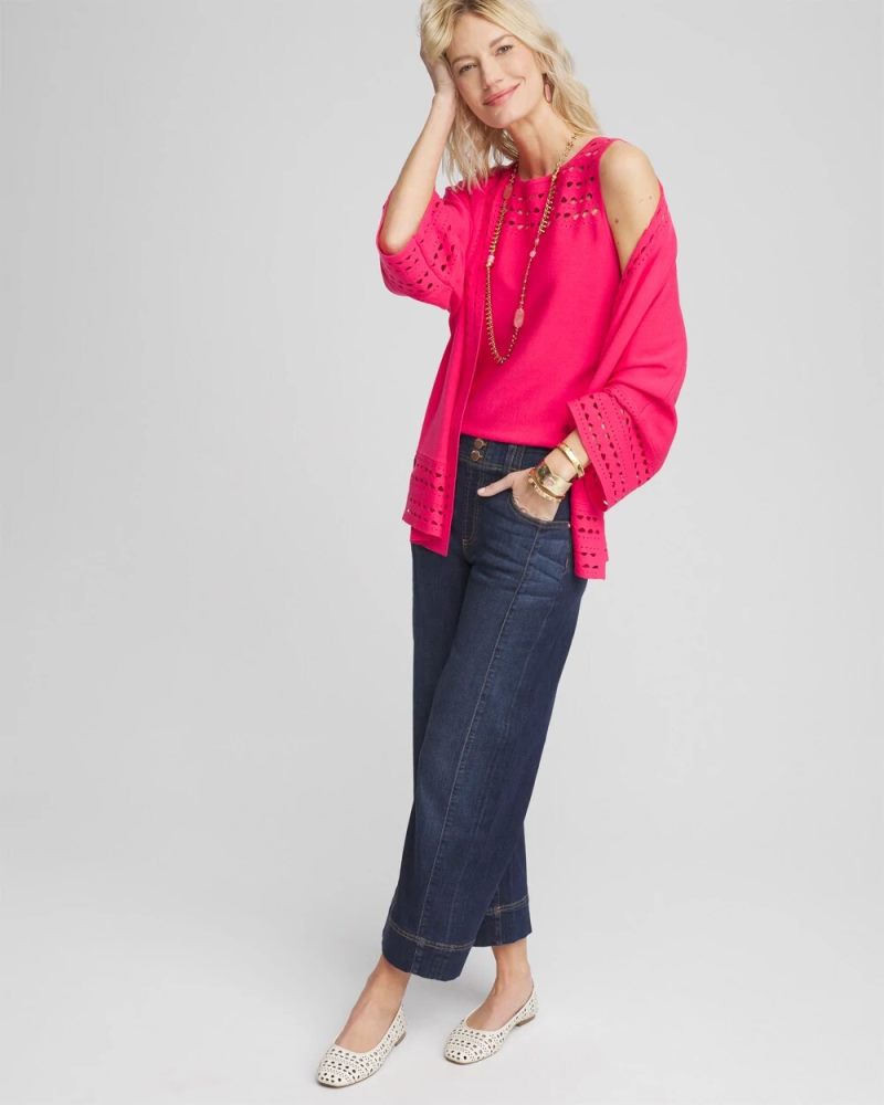Chicos Cutout Sweater Tank - DRIED ROSES