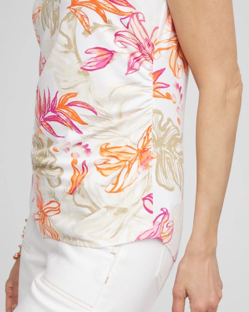 Chicos Touch of Cool™ Tropical Floral Dolman Tee - ALABASTER