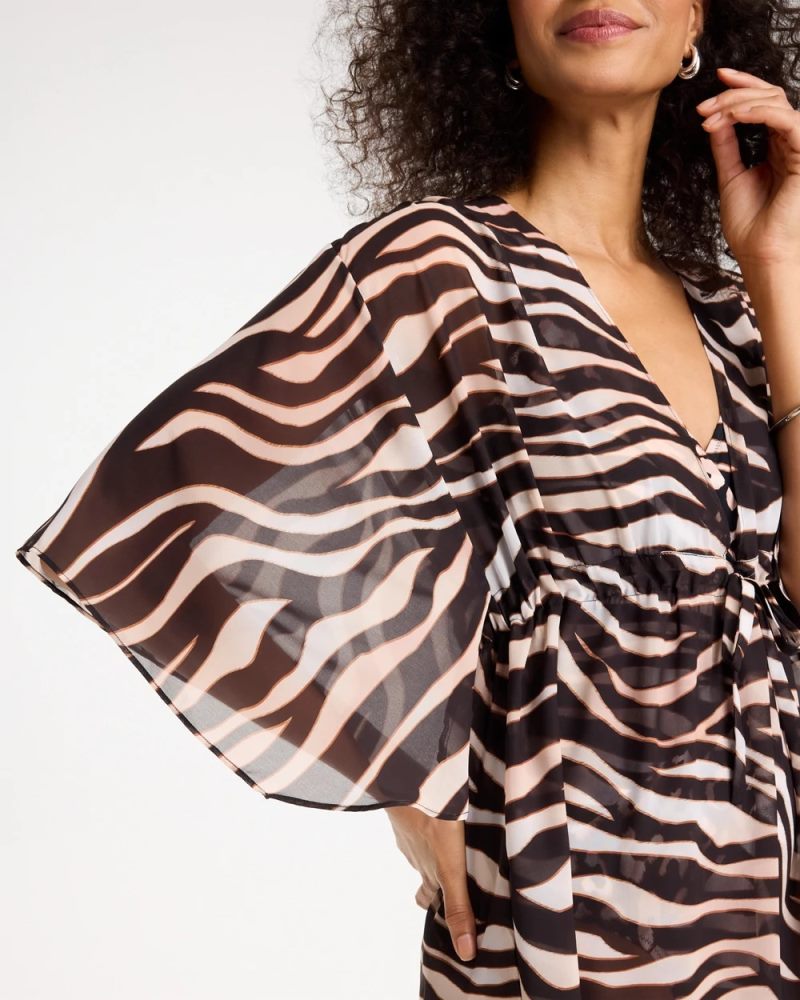 Chicos Gottex Nambiti V-Neck Cover-Up - SAFARI