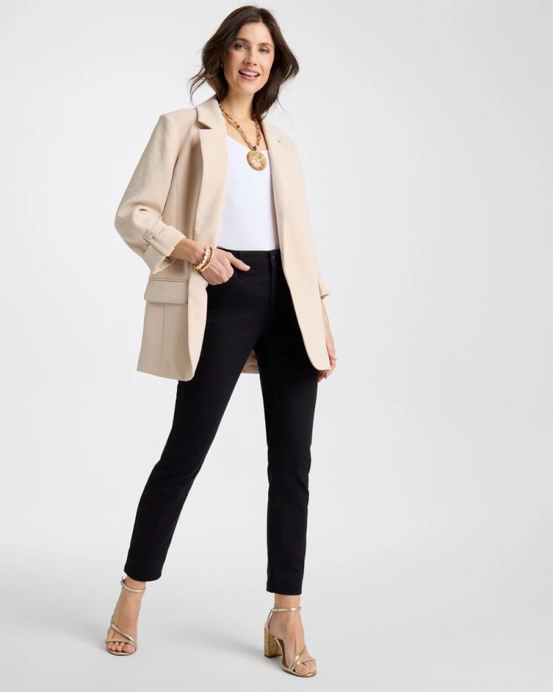 Chicos Girlfriend Slim Ankle Jeans - BLACK