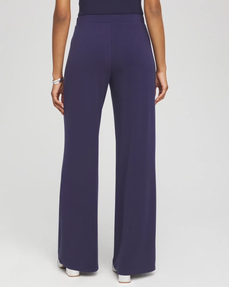 Chicos Travelers™ Knit Wide-Leg Pants - PASSPORT BLUE