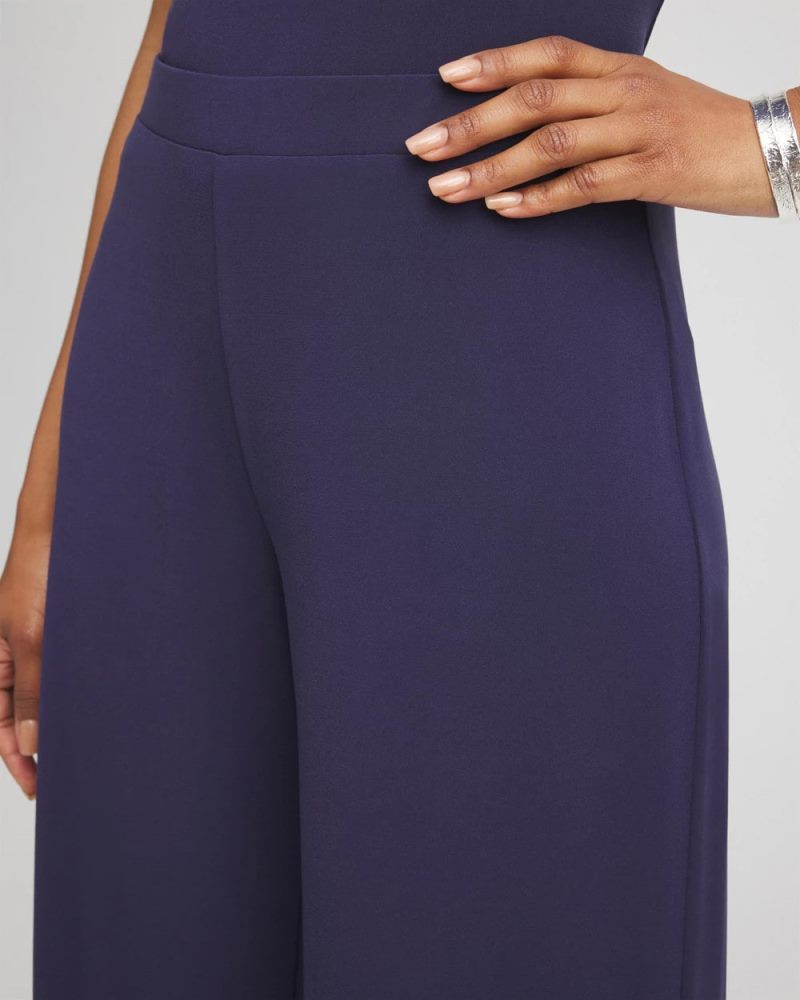 Chicos Travelers™ Knit Wide-Leg Pants - PASSPORT BLUE