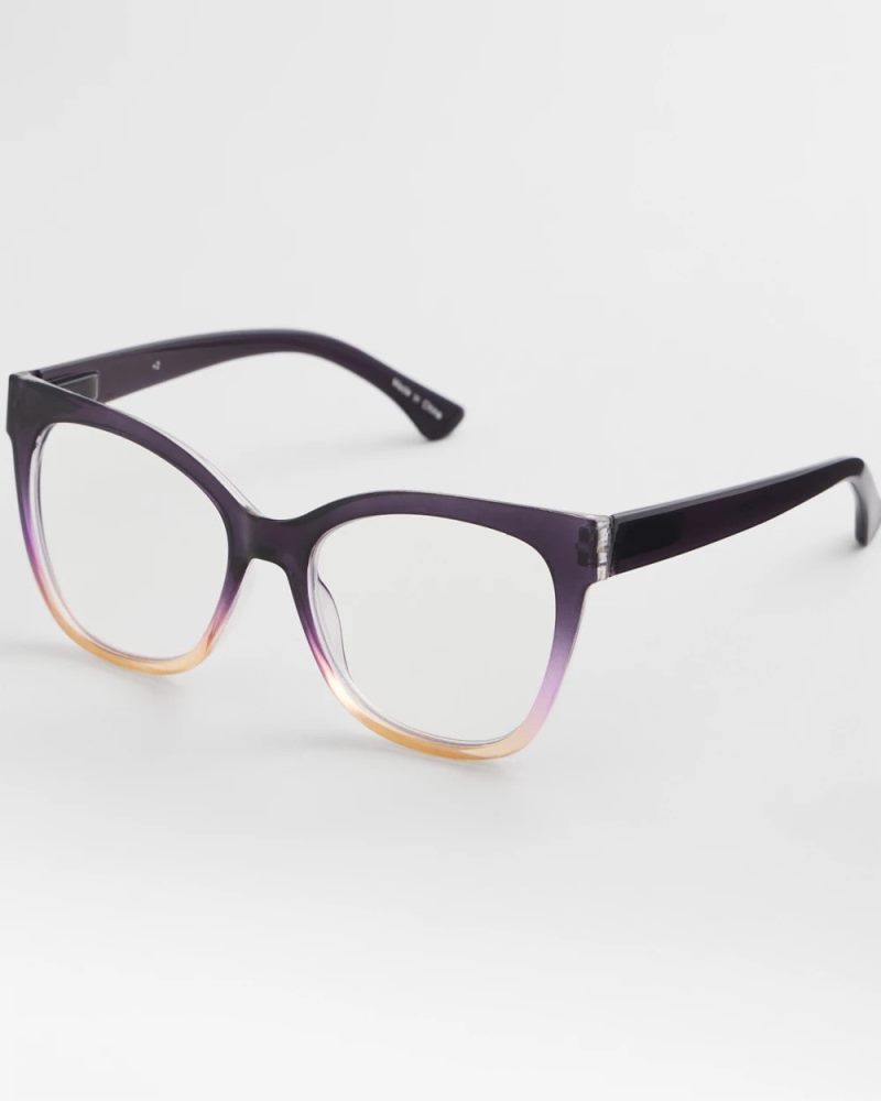 Chicos Cat Eye Colorblock Readers - PURPLE