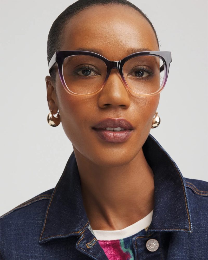 Chicos Cat Eye Colorblock Readers - PURPLE