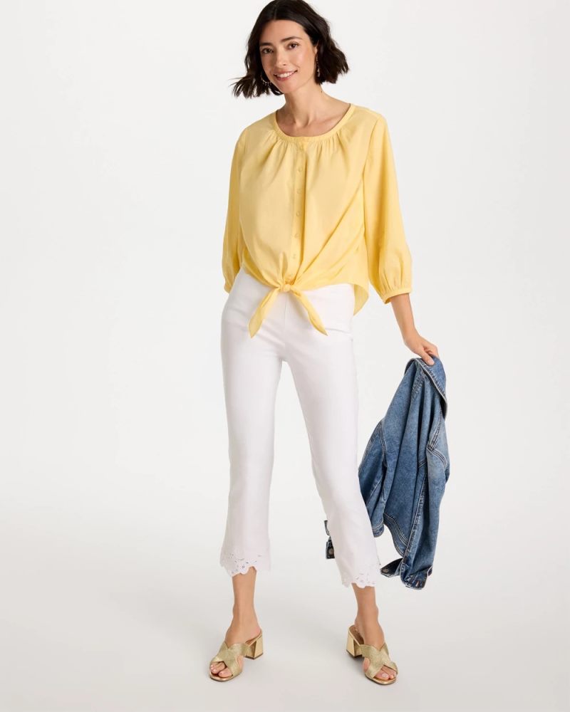Chicos Tie-Front Top - GOLDEN HAZE