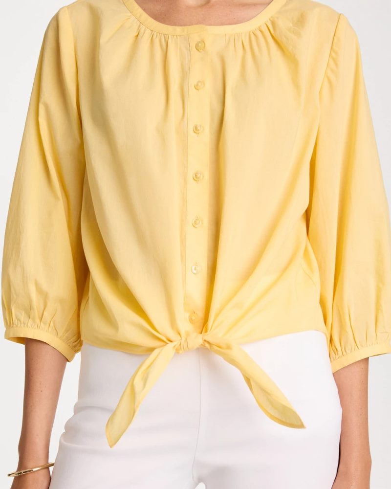 Chicos Tie-Front Top - GOLDEN HAZE