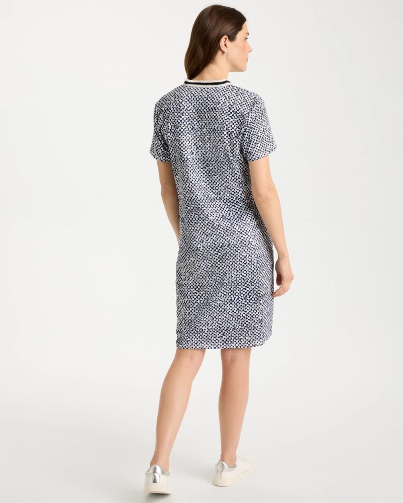Chicos Zenergy® UPF Crochet Contrast Trim Dress - BLUE MUSE