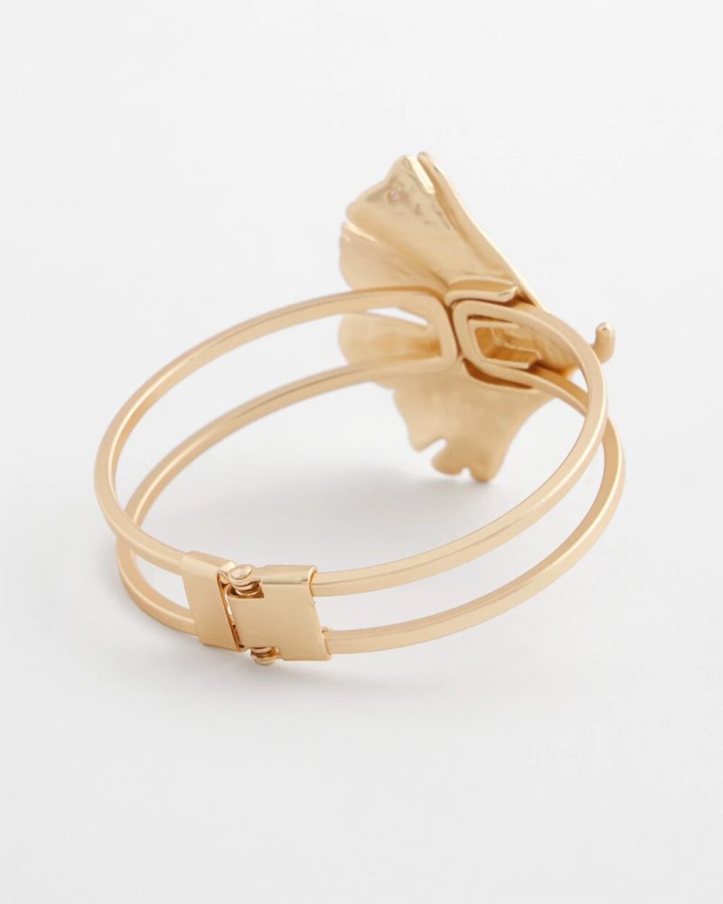 Chicos Ginkgo Hinge Bracelet - GOLD
