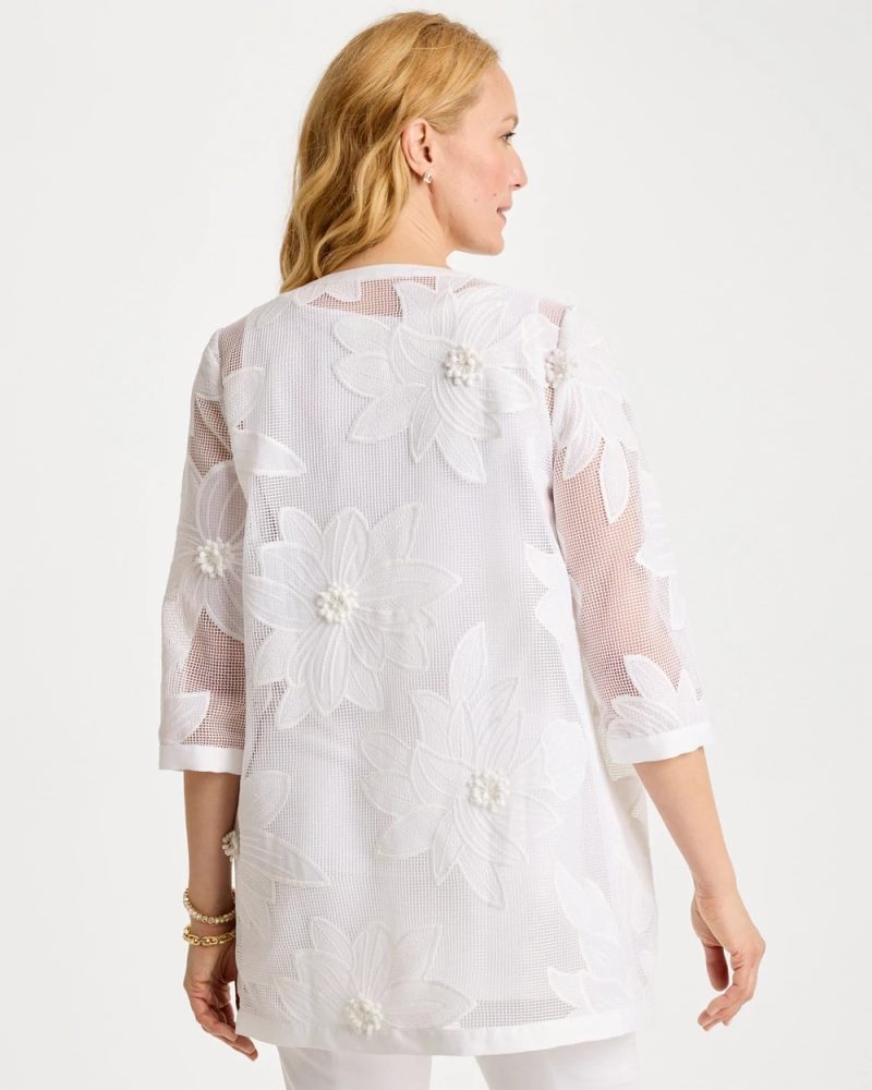 Chicos Travelers™ Collection Floral Applique Jacket - TRAVELERS WINTER DRIFT