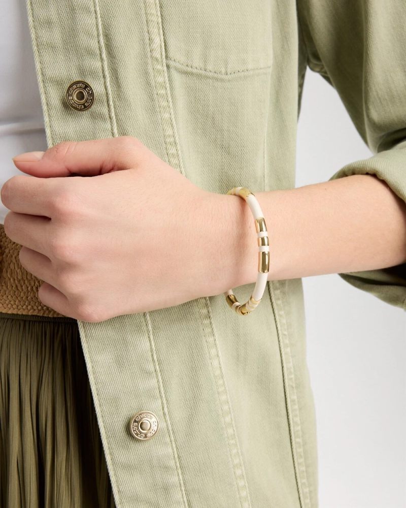 Chicos White Enamel Hinge Bangle - WHITE