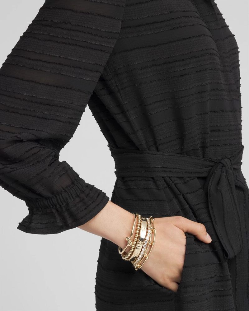 Chicos Ruffle Hem Shirt Dress - BLACK