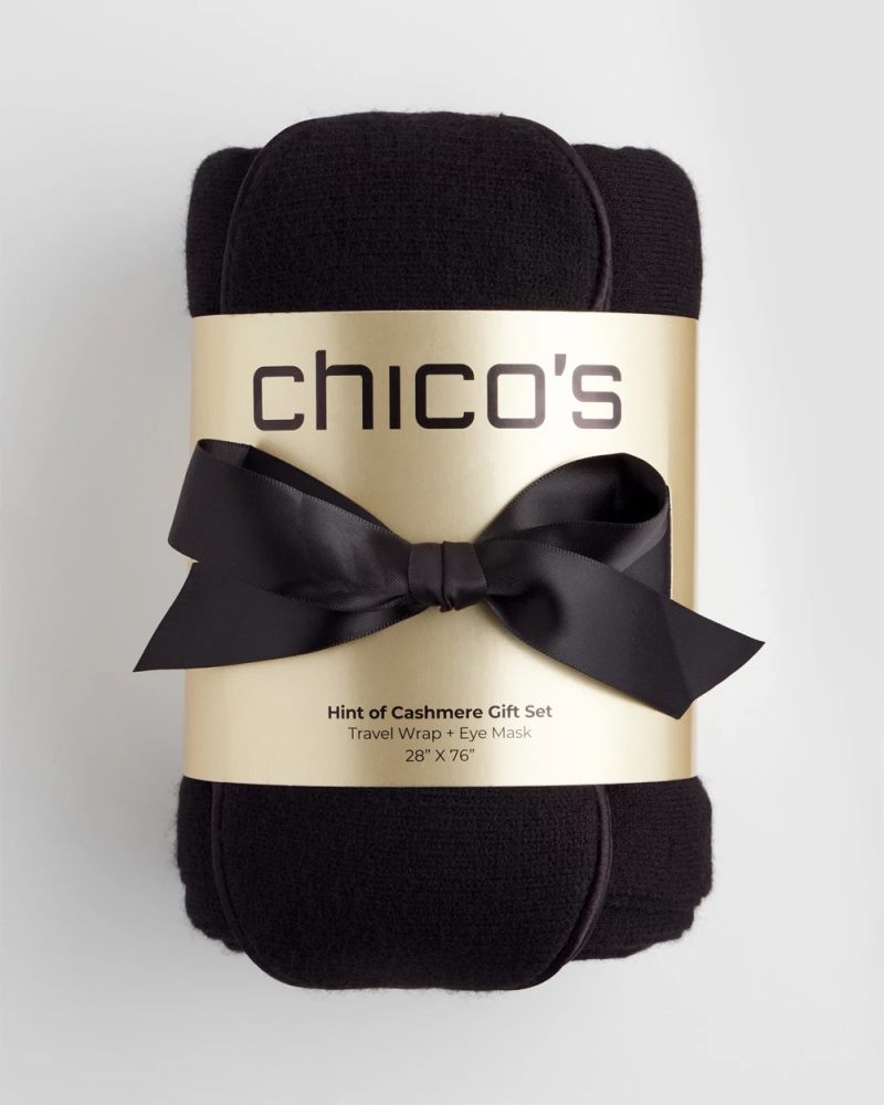 Chicos Wrap & Eye Mask Travel Set - BLACK