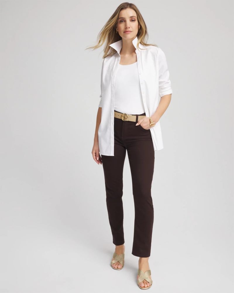 Chicos Girlfriend Slim Ankle Jeans - COCOA BEAN
