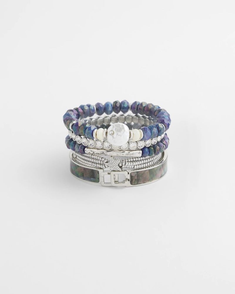Chicos Faux Tennis Stretch Bracelet - SILVER