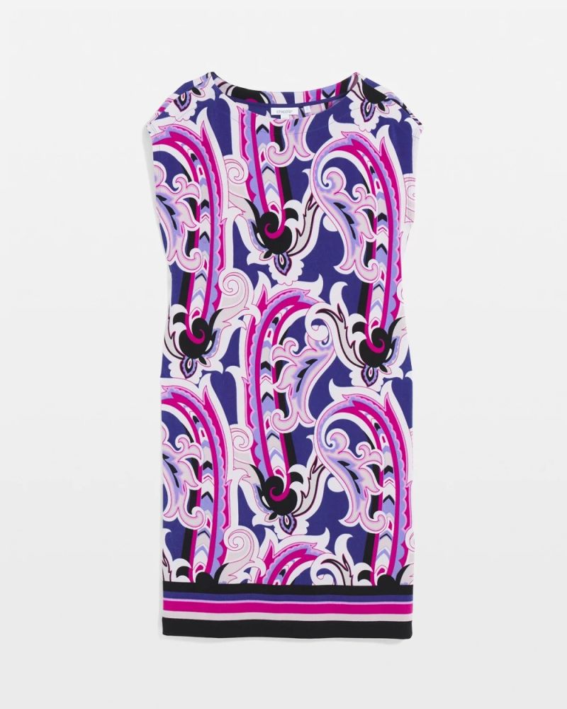 Chicos Travelers™ Paisley Cap-Sleeved Dress - PURPLE CLOVER
