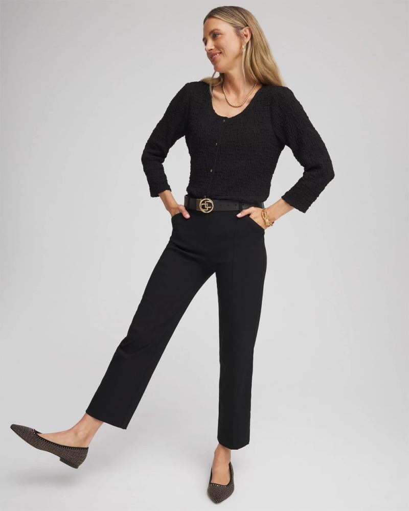 Chicos Emme Straight Ankle Pants - BLACK