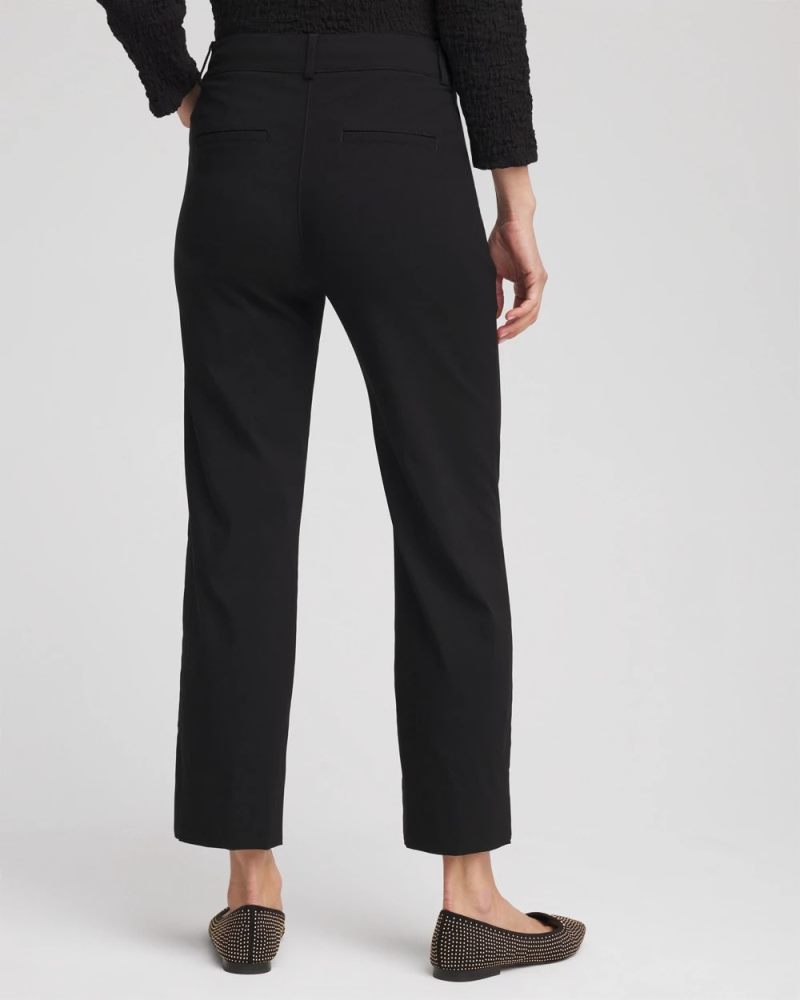 Chicos Emme Straight Ankle Pants - BLACK