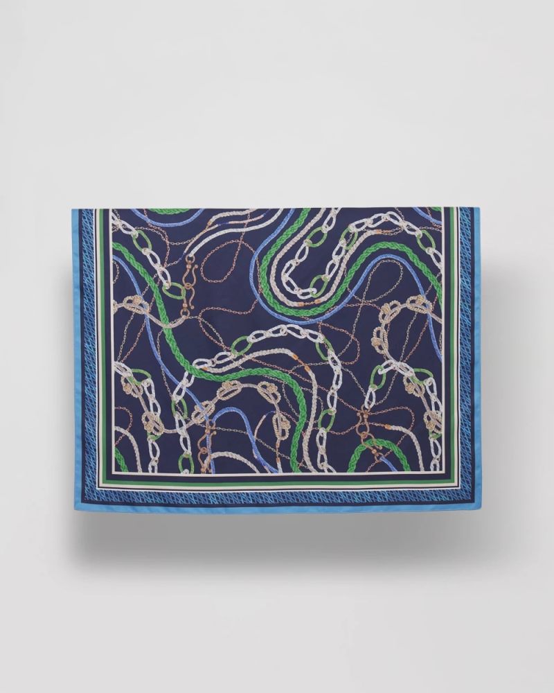 Chicos Rope Relic Square Scarf - PASSPORT BLUE