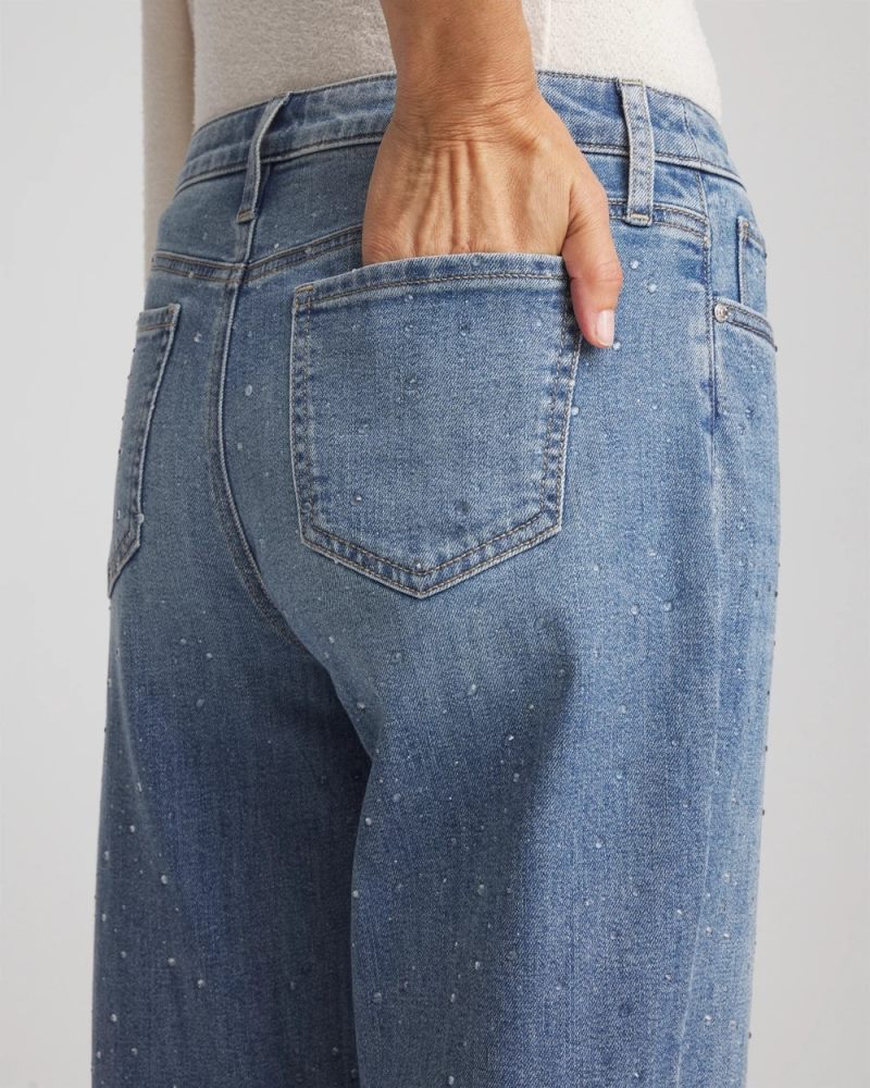 Chicos Dewdrop Boyfriend Cropped Jeans - OSLO INDIGO