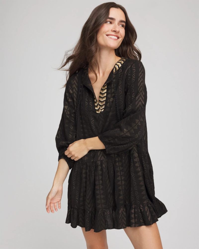 Chicos Miraclesuit® Beach Jacquard Dress - BLACK