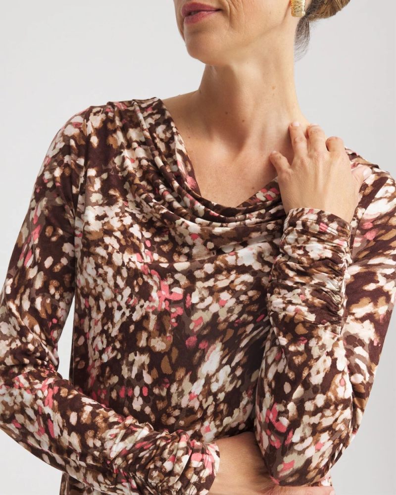 Chicos Touch of Cool™ Cowlneck Tee - CACAO