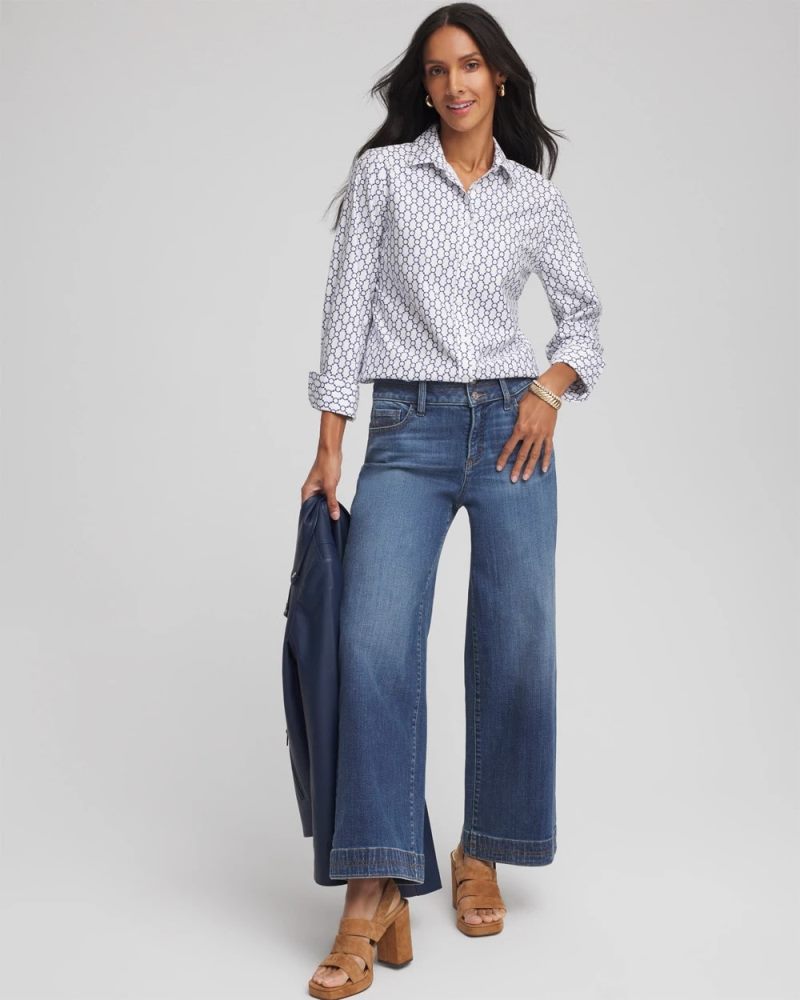 Chicos No IronChain Connection Shirt - PASSPORT BLUE