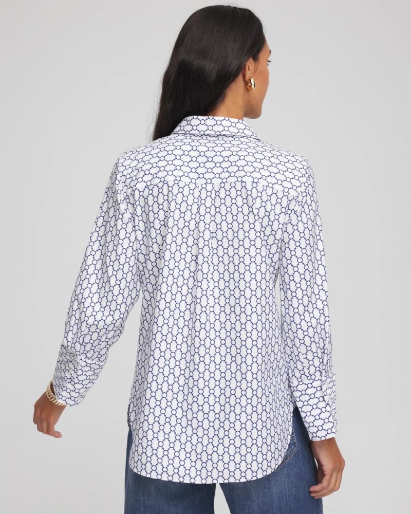 Chicos No IronChain Connection Shirt - PASSPORT BLUE