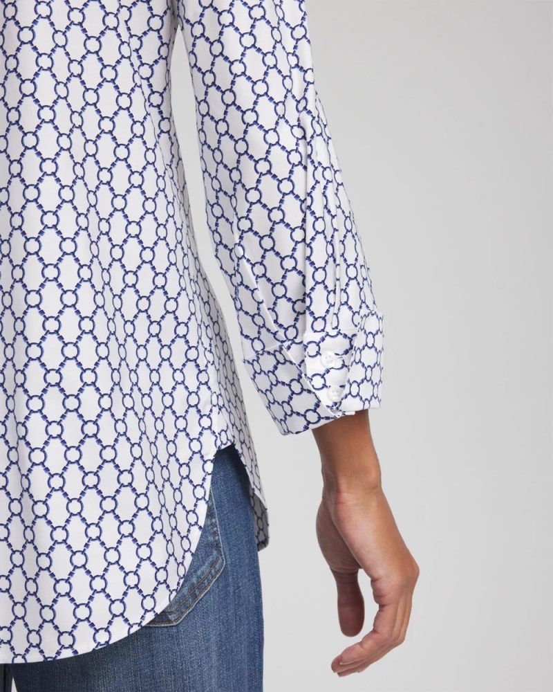 Chicos No IronChain Connection Shirt - PASSPORT BLUE