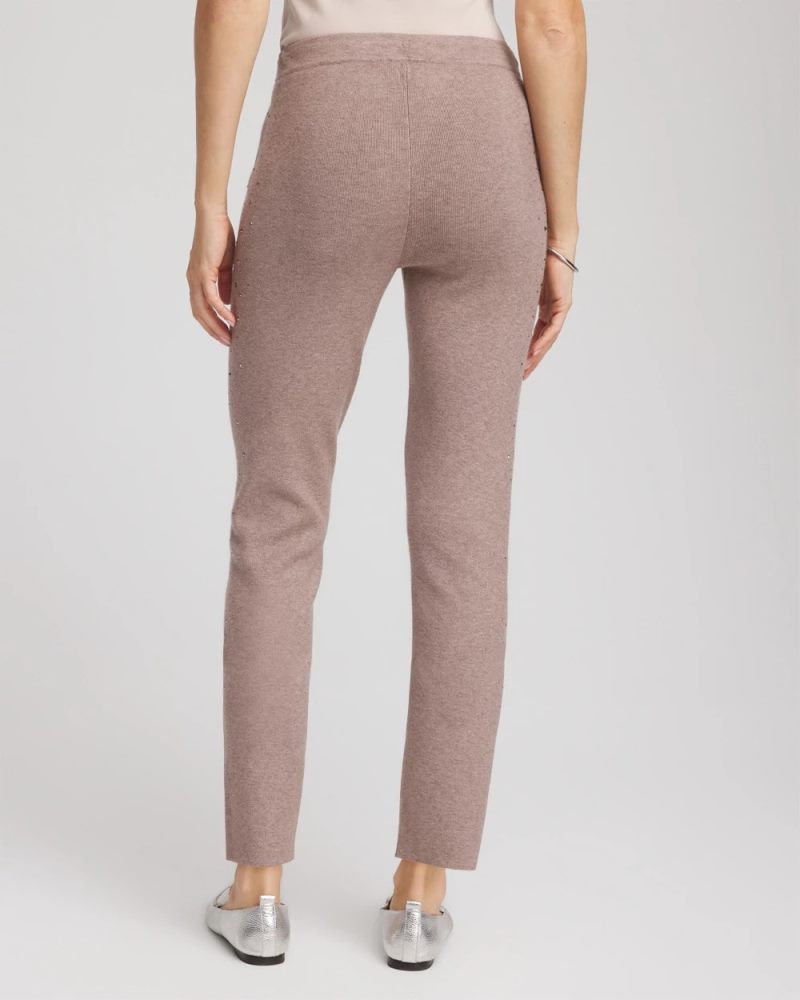 Chicos Zenergy® Luxe Rhinestone Ankle Pants - TAUPE HEATHER
