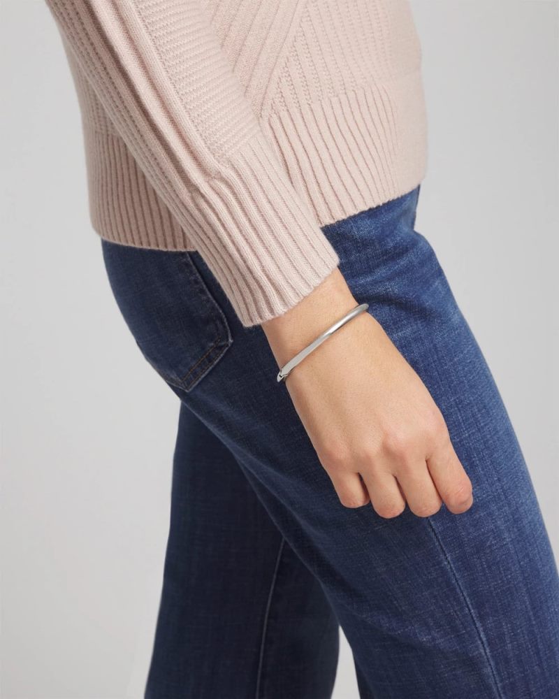 Chicos Silver Hinge Bangle - SILVER