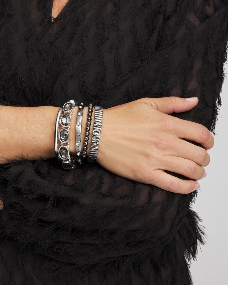 Chicos Silver Hinge Bangle - SILVER