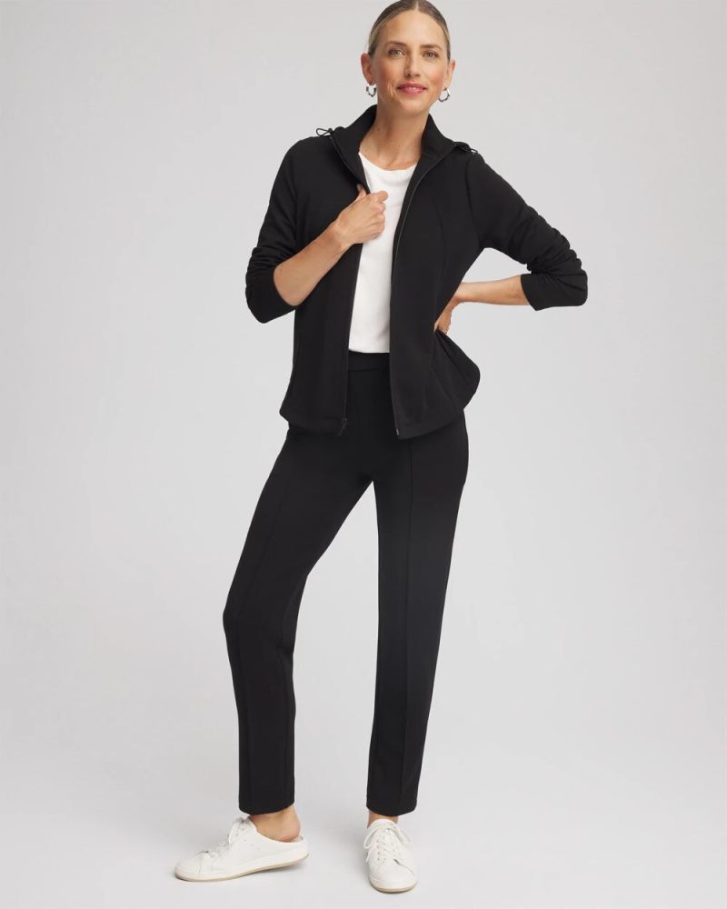Chicos Zenergy® Pintuck Ankle Pants - BLACK