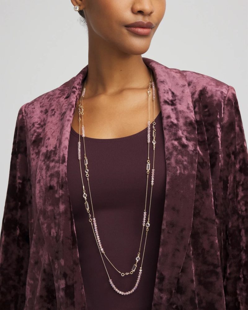 Chicos Pink Double-Strand Necklace - PINK