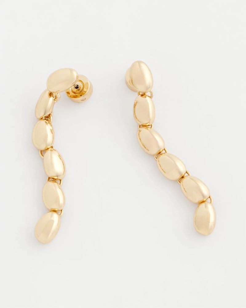 Chicos Gold Linear Bead Earrings - GOLD