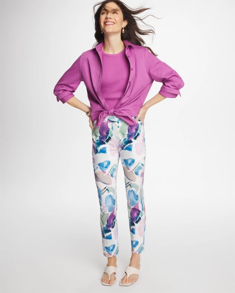 Chicos Blur Geo Brigitte™ Slim Ankle Pants - PASSPORT BLUE